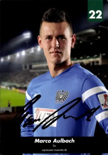 Autogrammkarte Fußballer Marco Aulbach, Preußen Münster, Autogramm