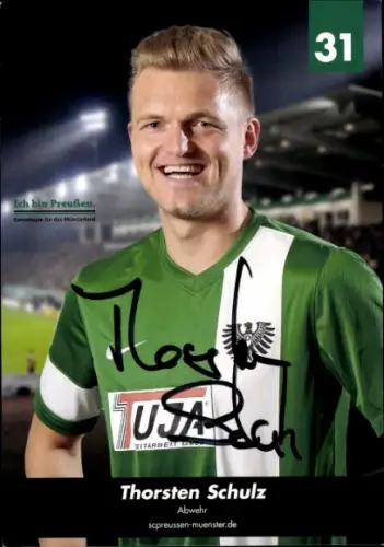 Autogrammkarte Fußballer Thorsten Schulz, Preußen Münster, Autogramm
