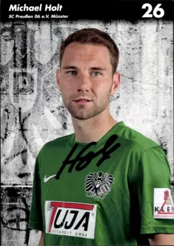 Autogrammkarte Fußballer Michael Holt, Preußen Münster, Autogramm