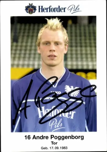 Autogrammkarte Fußballer Andre Poggenborg, Preußen Münster, Autogramm