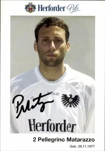 Autogrammkarte Fußballer Pellegrino Matarazzo, Preußen Münster, Autogramm
