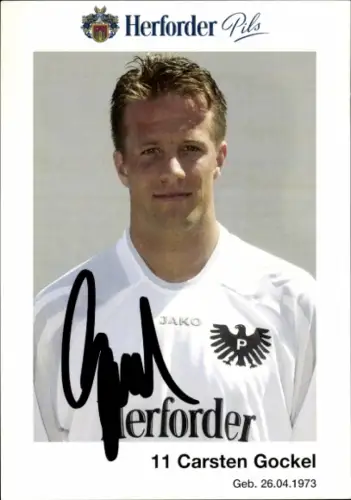 Autogrammkarte Fußballer Carsten Gockel, Preußen Münster, Autogramm