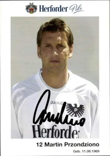 Autogrammkarte Fußballer Martin Przondziono, Preußen Münster, Autogramm