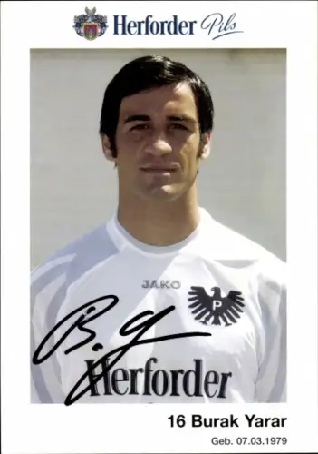 Autogrammkarte Fußballer Burak Yarar, Preußen Münster, Autogramm