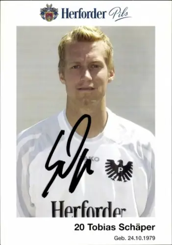 Autogrammkarte Fußballer Tobias Schäper, Preußen Münster, Autogramm
