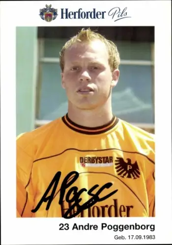 Autogrammkarte Fußballer Andre Poggenborg, Preußen Münster, Autogramm