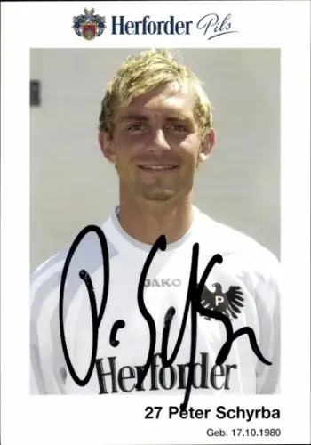 Autogrammkarte Fußballer Peter Schyrba, Preußen Münster, Autogramm