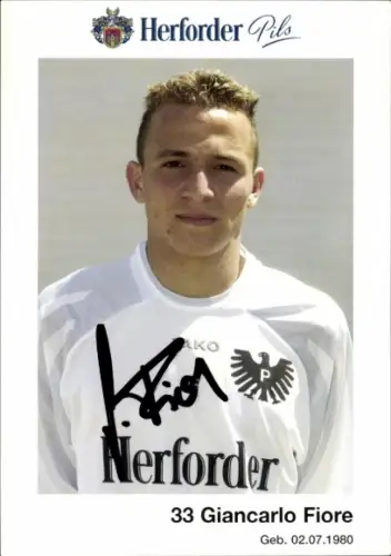 Autogrammkarte Fußballer Giancarlo Fiore, Preußen Münster, Autogramm