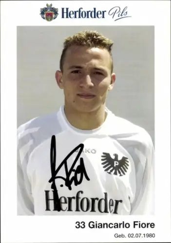 Autogrammkarte Fußballer Giancarlo Fiore, Preußen Münster, Autogramm