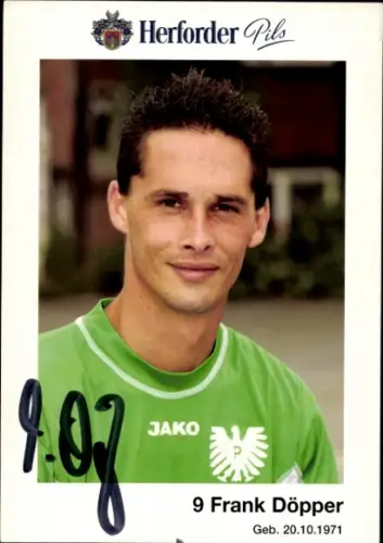 Autogrammkarte Fußballer Frank Döpper, Preußen Münster, Autogramm