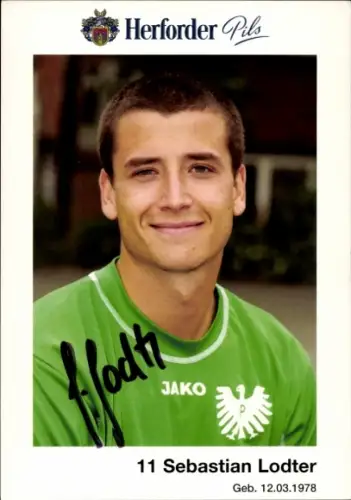 Autogrammkarte Fußballer Sebastian Lodter, Preußen Münster, Autogramm