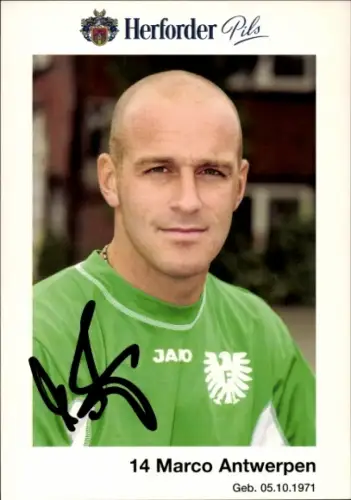 Autogrammkarte Fußballer Marco Antwerpen, Preußen Münster, Autogramm