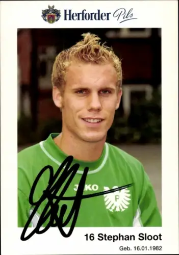 Autogrammkarte Fußballer Stephan Sloot, Preußen Münster, Autogramm