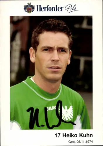 Autogrammkarte Fußballer Heiko Kuhn, Preußen Münster, Autogramm