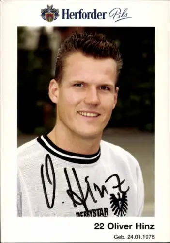 Autogrammkarte Fußballer Oliver Hinz, Preußen Münster, Autogramm