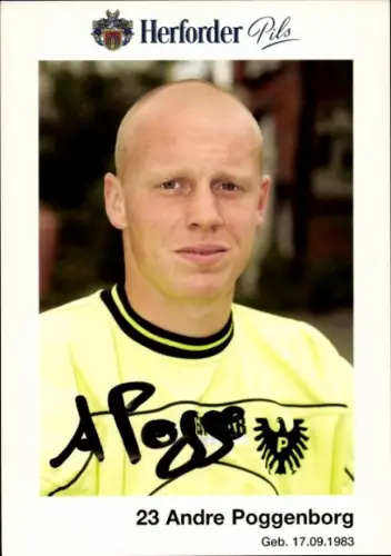 Autogrammkarte Fußballer Andre Poggenborg, Preußen Münster, Autogramm