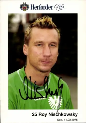 Autogrammkarte Fußballer Roy Nischkowsky, Preußen Münster, Autogramm