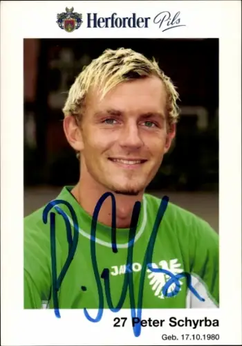 Autogrammkarte Fußballer Peter Schyrba, Preußen Münster, Autogramm