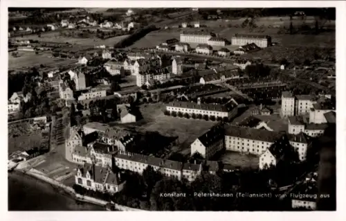 Ak Petershausen Konstanz am Bodensee, Luftaufnahme, Teilansicht von Petershausen,  Architektur, s