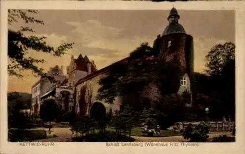 Ak Kettwig Essen im Ruhrgebiet, Schloss Landsberg, Wohnhaus Fritz Thyssen