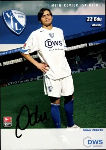 Autogrammkarte Fußballer Eduardo Edu Goncalves, VfL Bochum, Autogramm