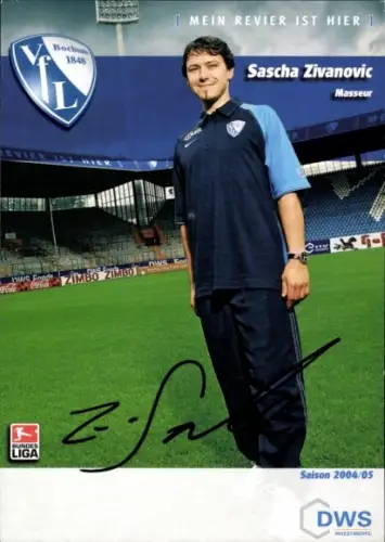 Autogrammkarte Masseur Sascha Zivanovic, VfL Bochum, Autogramm
