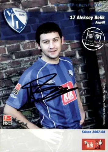 Autogrammkarte Fußballer Aleksey Belik, VfL Bochum, Autogramm