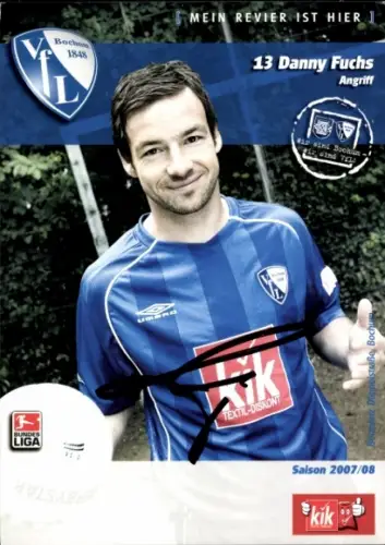 Autogrammkarte Fußballer Danny Fuchs, VfL Bochum, Autogramm