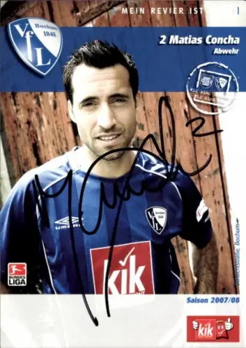 Autogrammkarte Fußballer Matias Concha, VfL Bochum, Autogramm