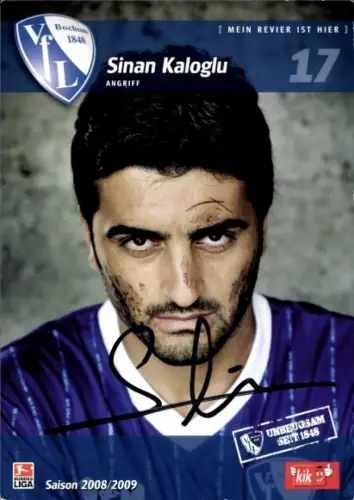 Autogrammkarte Fußballer Sinan Kaloglu, VfL Bochum, Autogramm