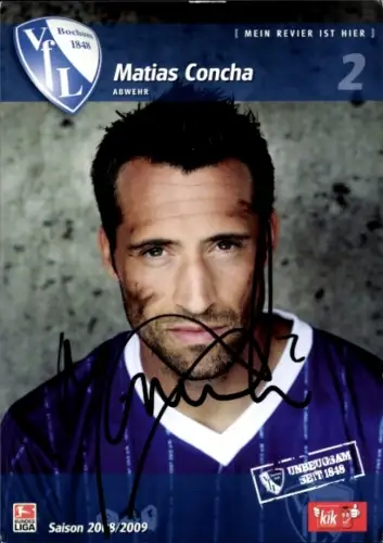 Autogrammkarte Fußballer Matias Concha, VfL Bochum, Autogramm