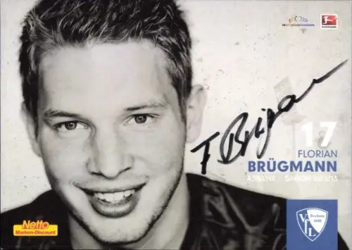 Autogrammkarte Fußballer Florian Brügmann, VfL Bochum, Autogramm