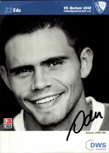 Autogrammkarte Fußballer Eduardo Edu Goncalves, VfL Bochum, Autogramm