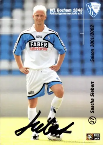 Autogrammkarte Fußballer Sascha Siebert, VfL Bochum, Autogramm