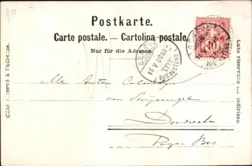 Litho Montreux Kanton Waadt Schweiz, Panorama, Kirche