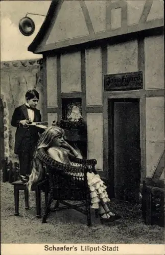 Ak Schaefer's Liliput-Stadt, Friseur