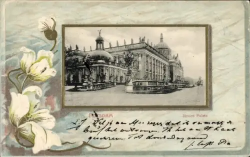Präge Passepartout Ak Potsdam, Neues Palais