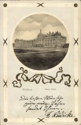 Präge Passepartout Ak Potsdam, Neues Palais