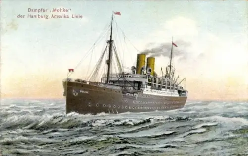 Ak Schnelldampfer Moltke, Hamburg Amerika Linie