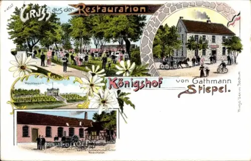 Litho Stiepel Bochum, Restauration Königshof, Fabrik für Landwirtschaftliche Maschinen, Hochbassin