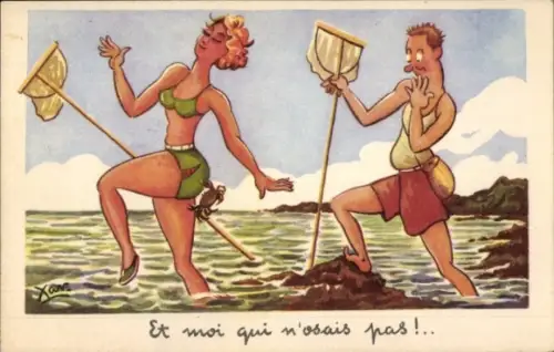 Künstler Ak Sager, Xavier, Et moi qui n'osais pas, Humor