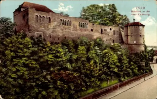 Ak Cheb Eger Region Karlsbad, Mühlturm an der alten Kaiserburg