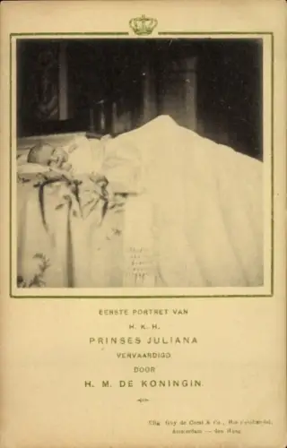 Ak Prinzessin Juliana der Niederlande, Erstes Portrait, Baby