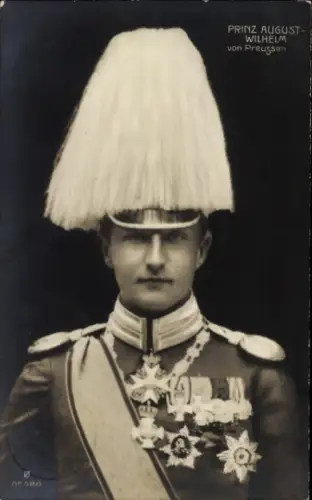 Ak Prinz August Wilhelm, Portrait in Uniform, Orden