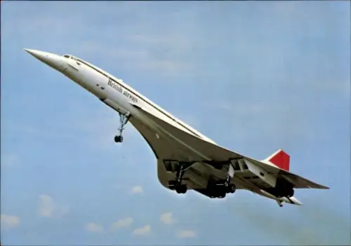 Ak British Airways, Concorde, Überschallflugzeug