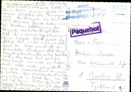 Ak Fährschiff MS Kronprinz Harald, Oslo Kiel