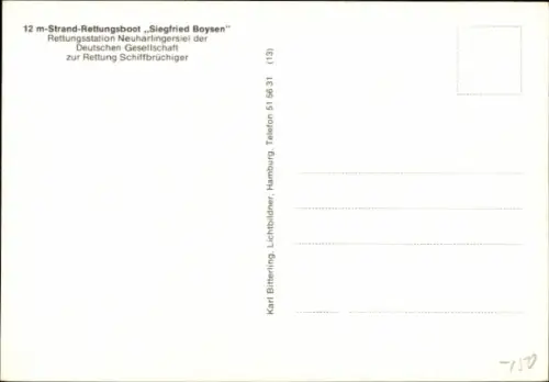 Ak 12m Strand Rettungsboot Siegfried Boysen, Neuharlingersiel