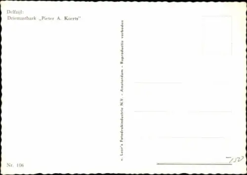 Ak Delfzijl, Driemastbark Pieter A. Koerts