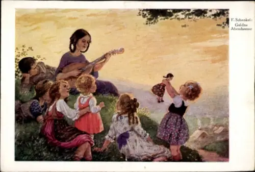 Künstler Ak Schenkel, Franziska, Goldne Abendsonne