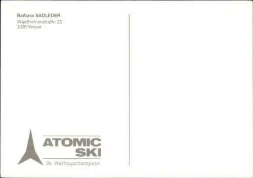 Ak Skirennläuferin Barbara Sadleder, Autogramm